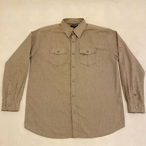 Decibel Tan Plaid Long Sleeve Cotton Blend Button Down Shirt Men’s Size L
